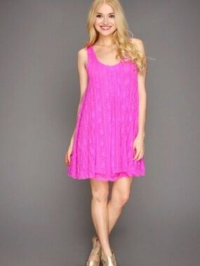Free People Pink Lace Mini Dress